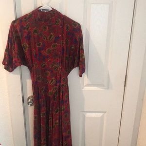 Vintage floral red dress